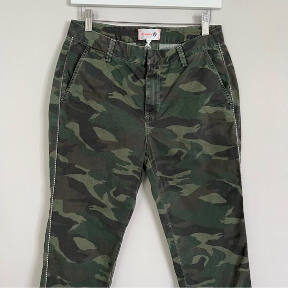 Sundry Camo Embellished Stripe Studded Trouser Pants Size 27 - Picture 4 of 15